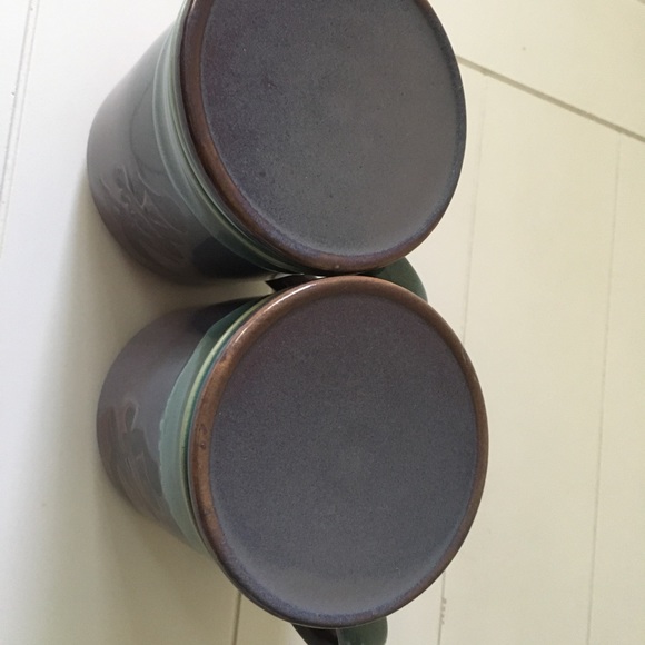 Kotobuki Japanese Ceramic Tea Mugs With Strainer Set of 2 Blue Purple Green - Picture 5 of 8